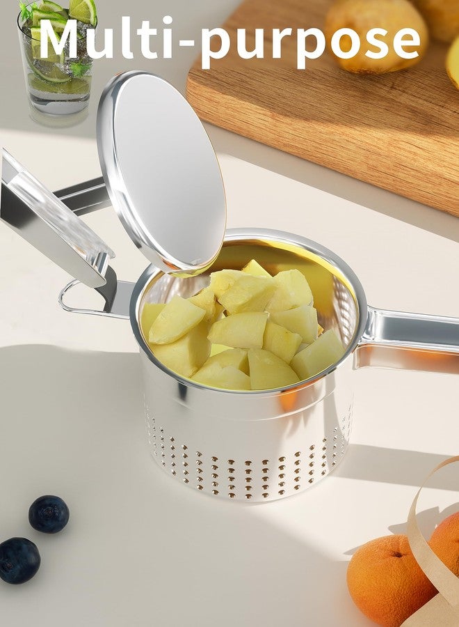 GloTika Large 15oz Potato Ricer, Heavy Duty Stainless Steel Potato Masher with Ergonomic Handle, Masher and Ricer Kitchen Tool for Mashed Potatoes, Noodle Maker - Image 4
